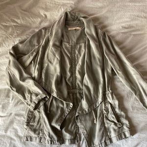 Green waterfall draped jacket XS